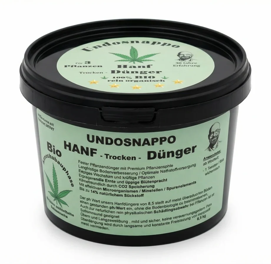 Undosnappo Basis-Dünger, fester organischer Bio-Langzeitdünger mit Pflanzenkohle, 500 g